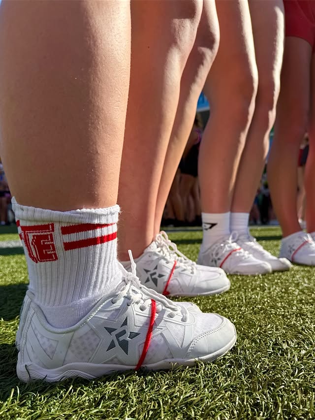Instagram post by @teamenglandcheer_aa_median for Rebel Athletic. Caption reads: Thank you so much @rebelathleticcheeruk....