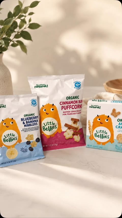 Instagram post by @glow.by.kanwal for Little Bellies. Caption reads: My little ones are loving Little Bellies snacks!....