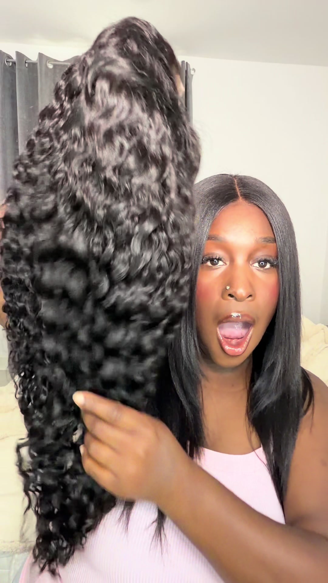 TikTok post by an influencer for iPro Hair Wig. Caption reads: [...] no stress, I’m obsessed😍@IPRO HAIR WIG....