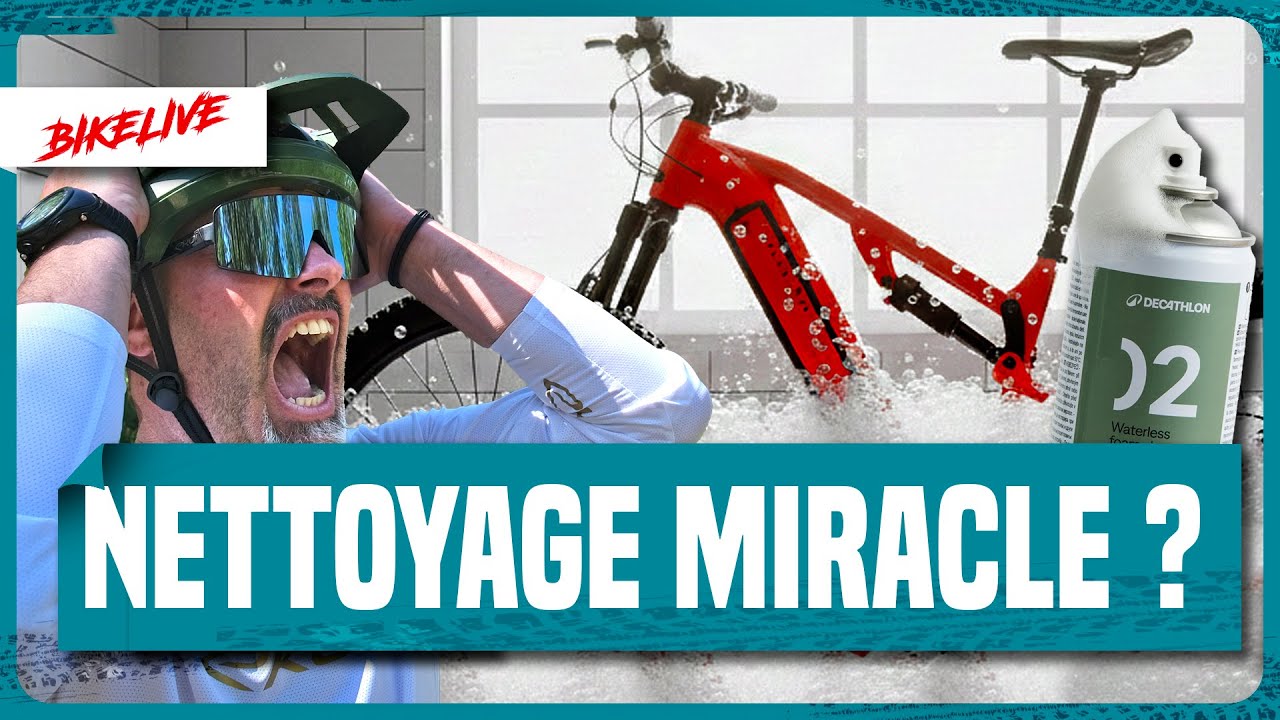 YouTube post by @BikelivebyVéloToutTerrain for Crankbrothers. Caption reads: Washing your bike without water: testing....