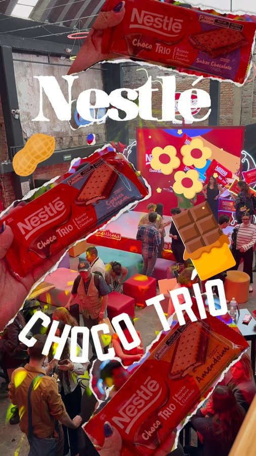 Instagram post by @gallocrestarosa for Chocolates Nestlé. Caption reads: El secreto ha sido revelado 🤫 @chocolatesnestlemx....