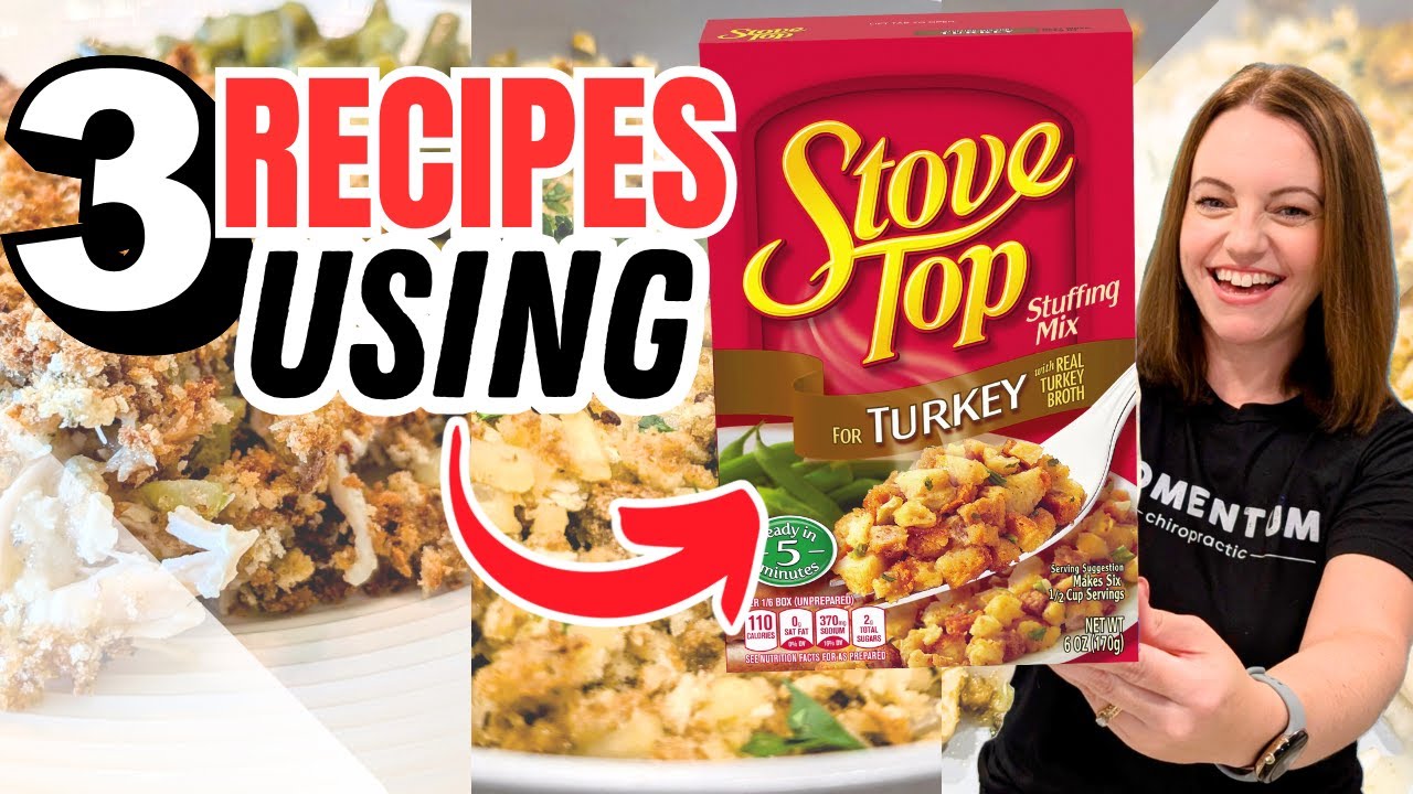 YouTube post by @MandyintheMaking for Seed. Caption reads: What to make with STUFFING MIX - 3 NEW recipes!.