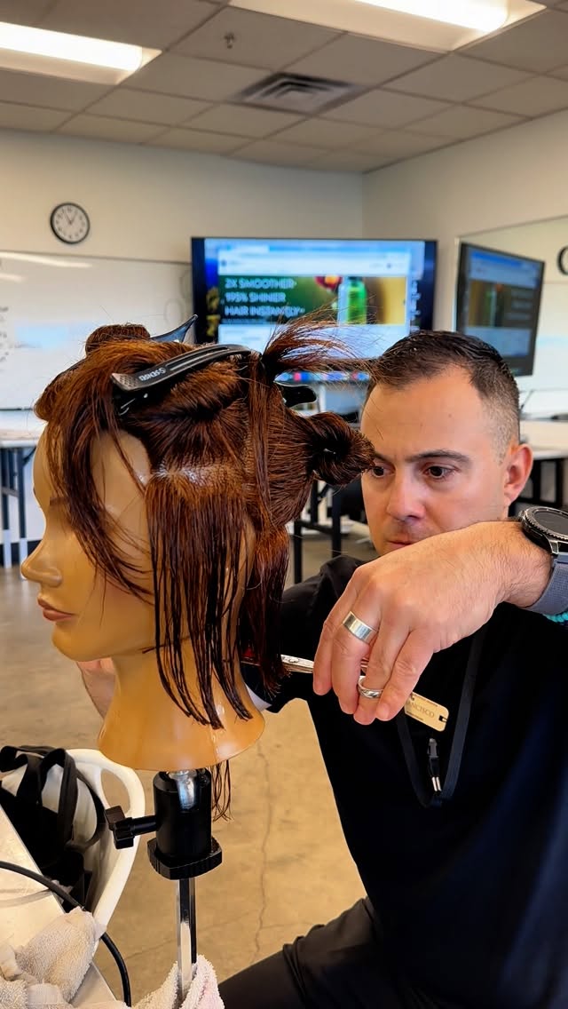 Instagram post by @michaeltreeey for MODERN SALON. Caption reads: The “simplest” haircut… is sometimes the hardest.....
