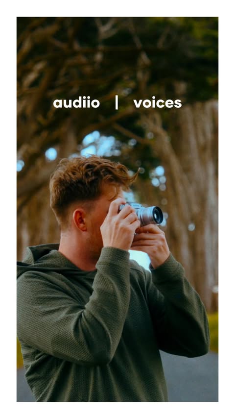 Instagram post by @austinjrupp for Audiio. Caption reads: #ad | Head to http://www.audiio.com/voices and....