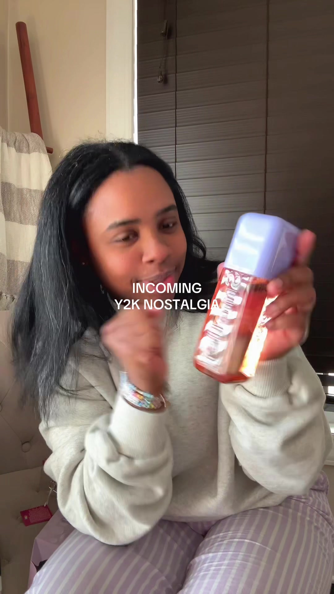 TikTok post by @raveypavey for Bratz. Caption reads: Where are my @bratz girlies?!? This perfume is....