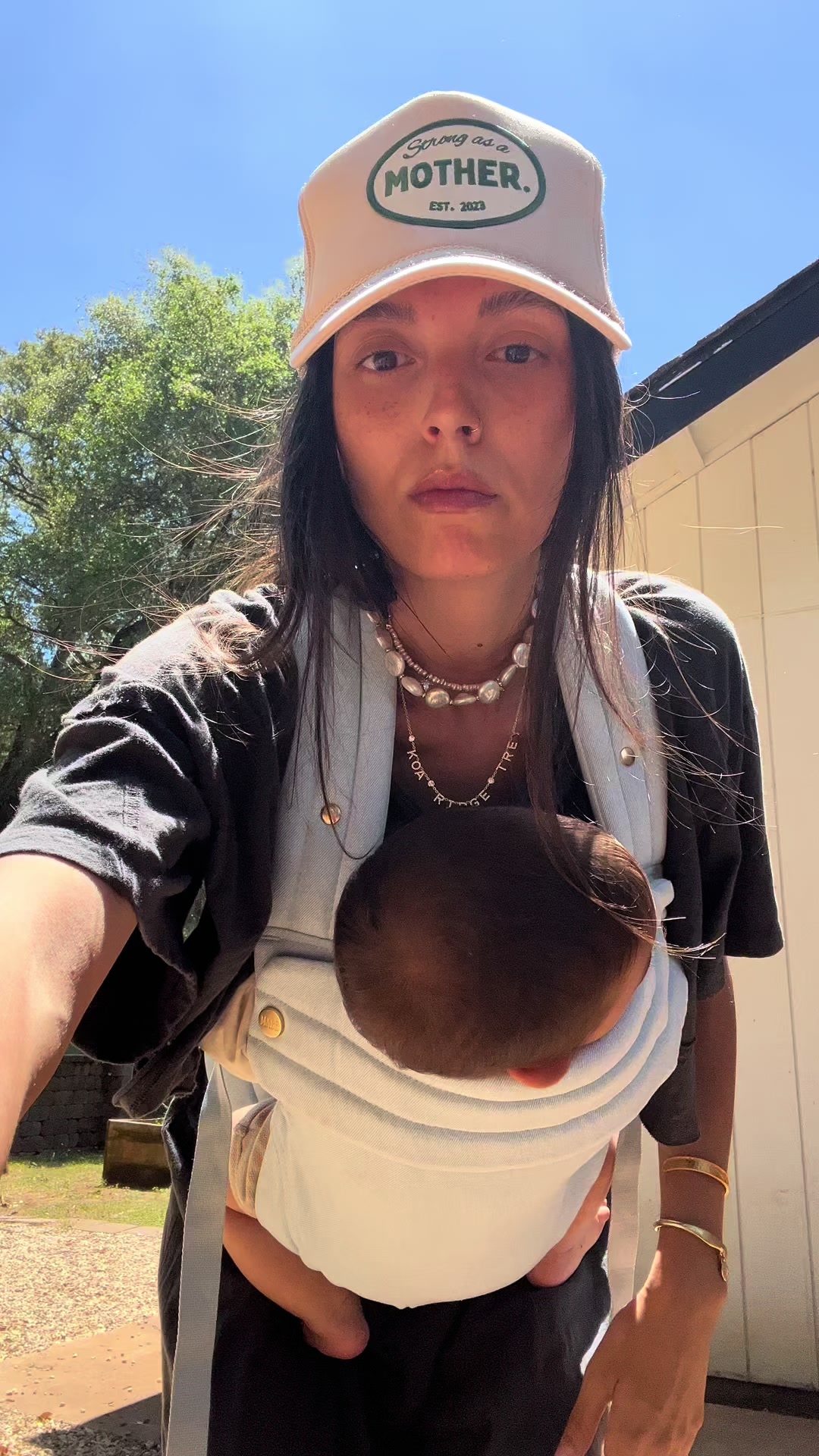 TikTok post by @marinashay_ for MABĒ Carriers. Caption reads: [...] #babyproducts #babymusthaves @MABĒ Carriers.