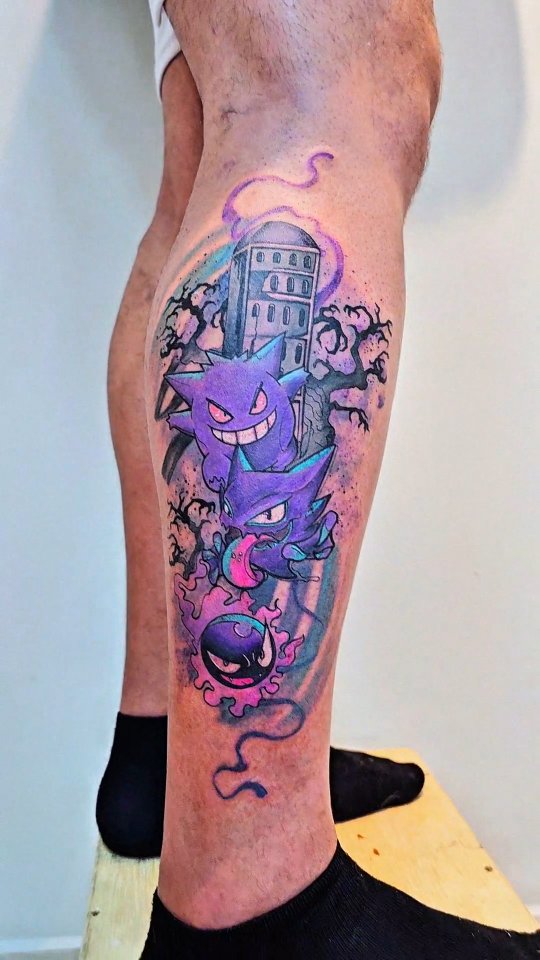 Instagram post by @nih.art for Pandora Supply. Caption reads: Minha tatuando Pokémon FAVORITA!

Fiz essa arte....