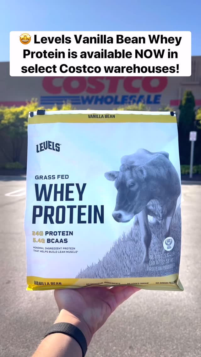 Instagram post by @costcobuys for Levels Protein. Caption reads: 🤩 @LevelsProtein Vanilla Bean Whey Protein is....