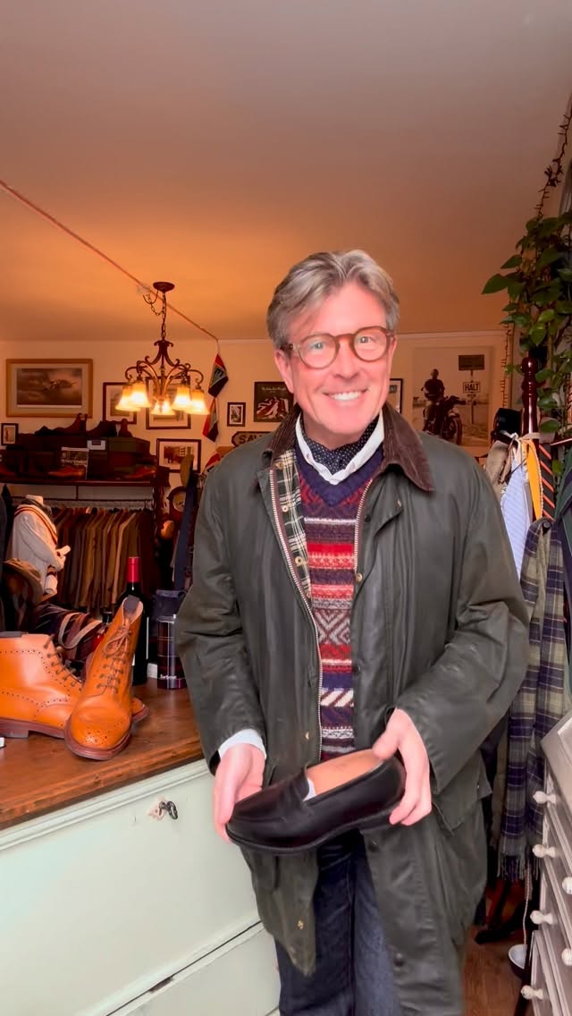 Instagram post by @ignoreatyourperil for Barbour. Caption reads: [...] in bio

Fair Isle @aubinandwills 👏
Wax and....