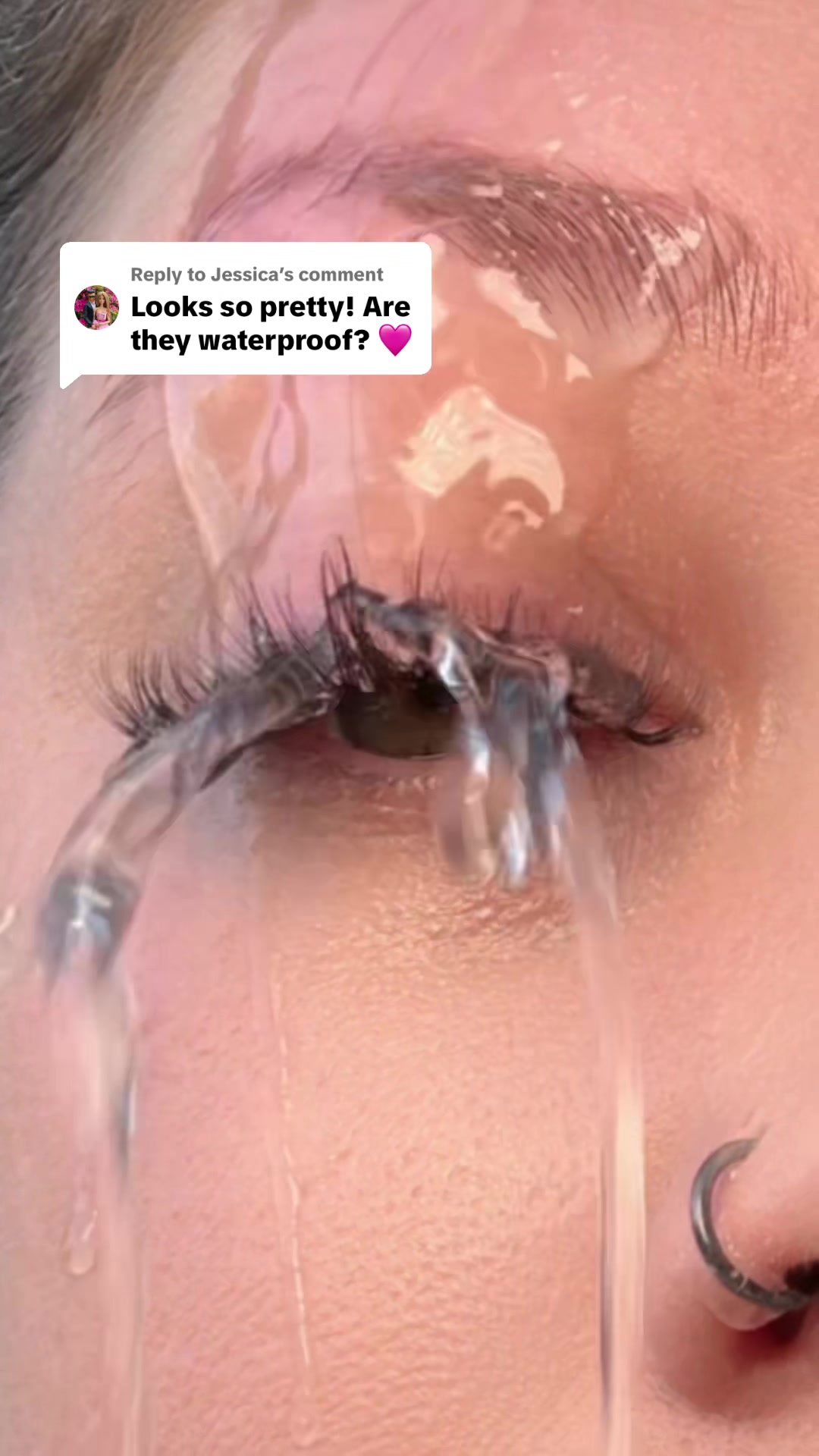 TikTok post by @brittanyttstexas for MaxComfi Lashes. Caption reads: [...] #foryoupage @Maxcomfi @MaxComfi Lashes....