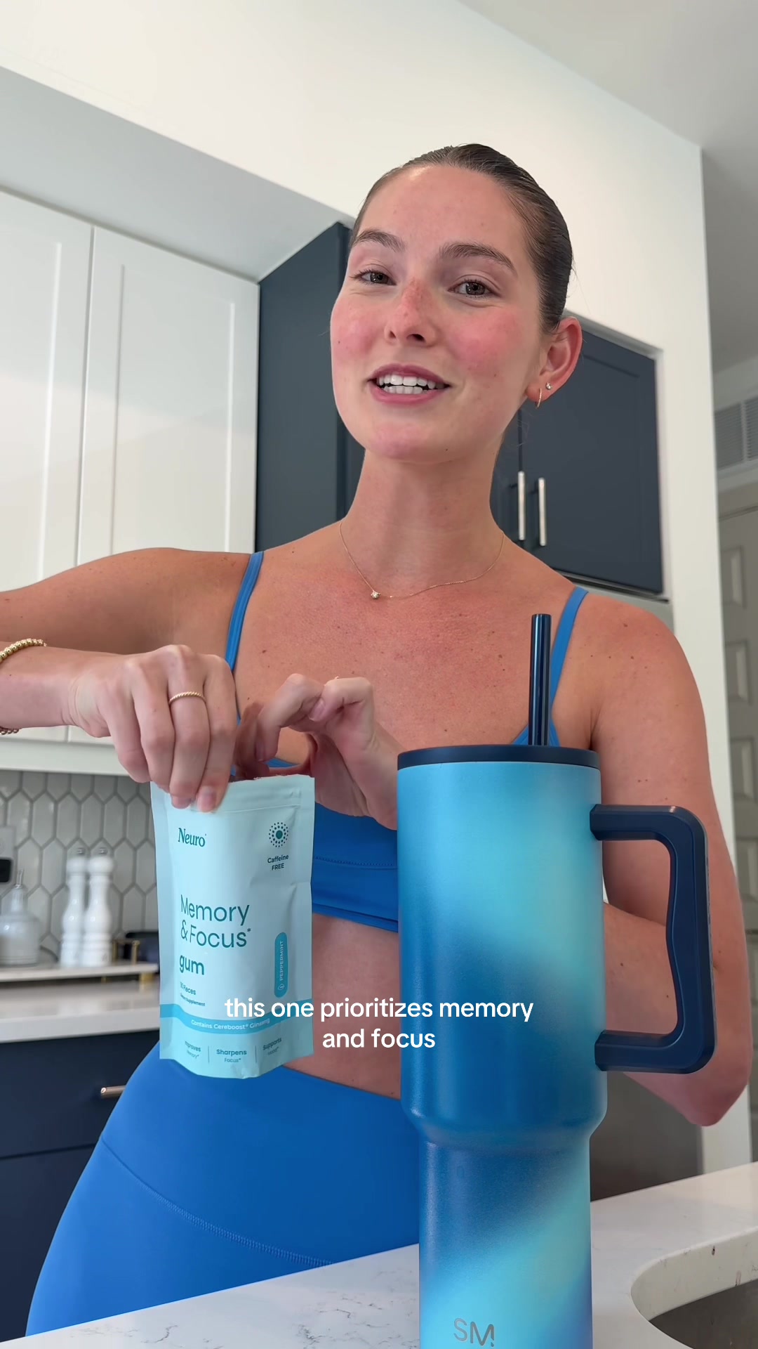 TikTok post by @the.dailyrule for Neuro. Caption reads: @Neuro Gum is perfect for late in my busy days....