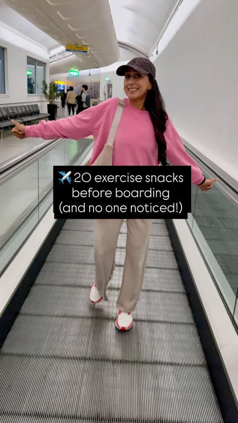 Instagram post by @feelgoodwithlavina for Sweaty Betty. Caption reads: ✈️ Heading off on a little break…
and just before....