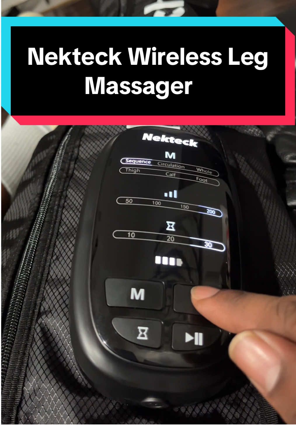 TikTok post by @1_motivated_dad for Nekteck. Caption reads: [...] circulation and heal those muscles 💪🏾....