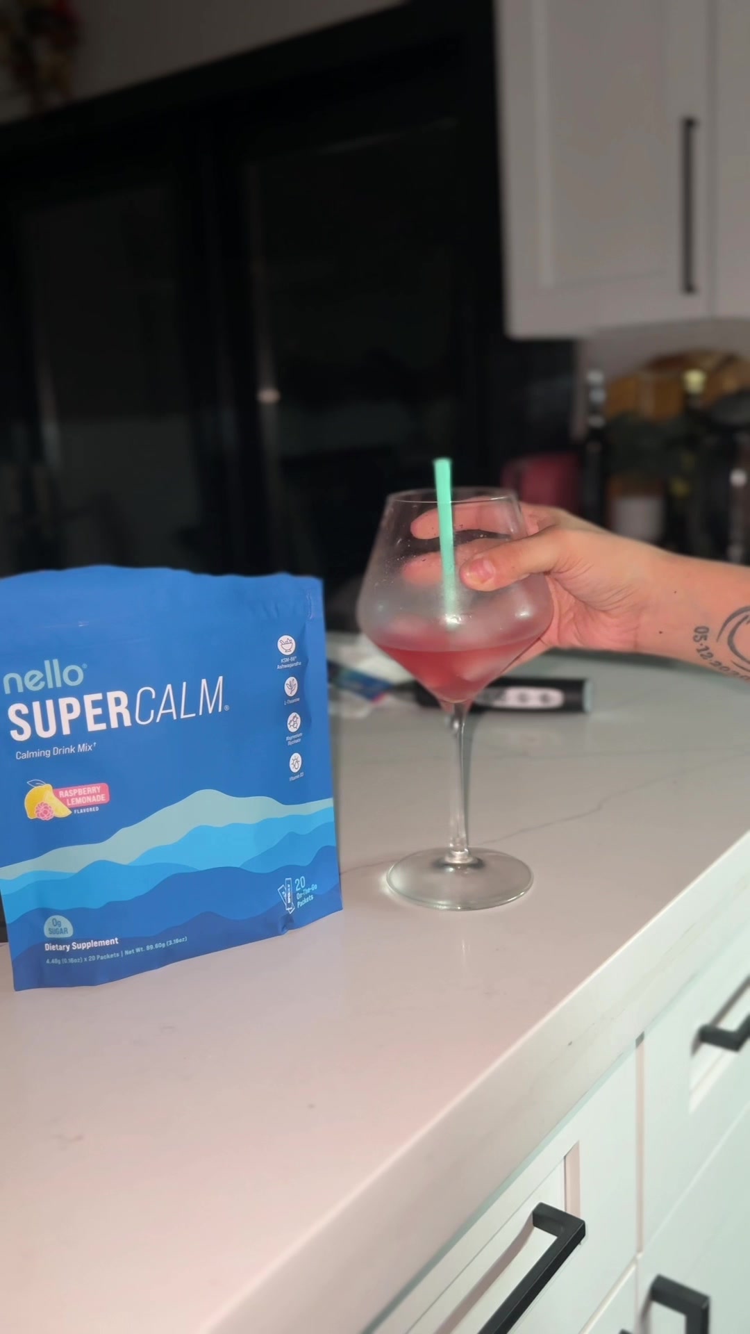 TikTok post by @mayravanesa___ for drinknello. Caption reads: Time to relax 🍹😌 @Drink Nello #drinkydrink....