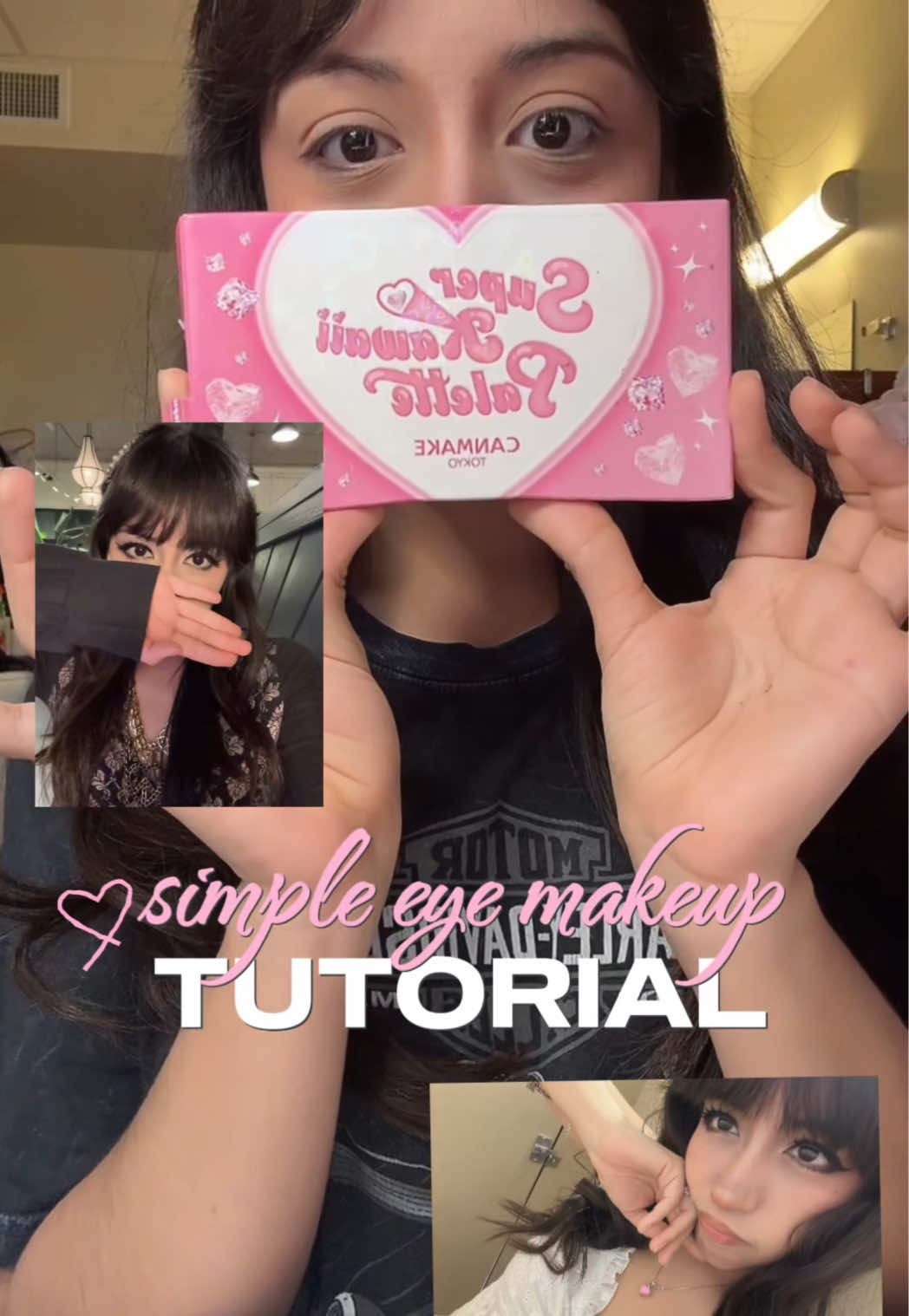 TikTok post by @wrld2del for CANMAKE USA. Caption reads: everyday makeup wit super kawaii palette from....