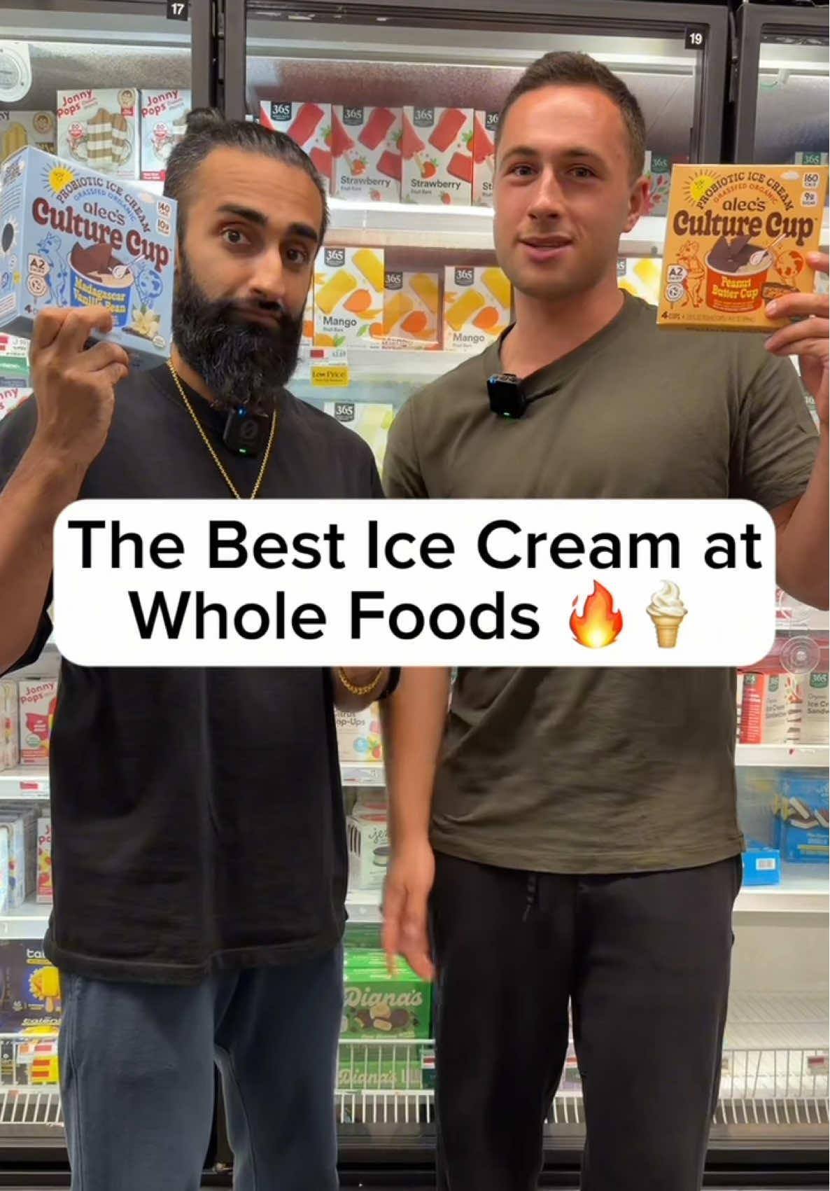 TikTok post by @imjustwasim for Alec's Ice Cream. Caption reads: Featuring @HEALTH WITH HUNTER   This is our....