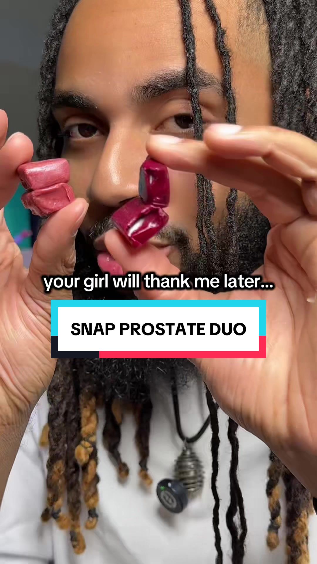 TikTok post by @mrkrabskart for Snap Supplements. Caption reads: @Snap_Supplements #menover30 #prostatehealth....