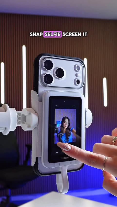 Instagram post by @romina for Insta360. Caption reads: [...] your phone’s back camera! I use the....