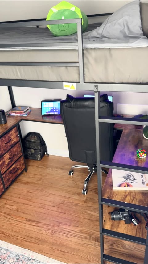 Instagram post by @vitaliya_ugc for Sikaic. Caption reads: [...] with his new ADORNEVE loft bed from....