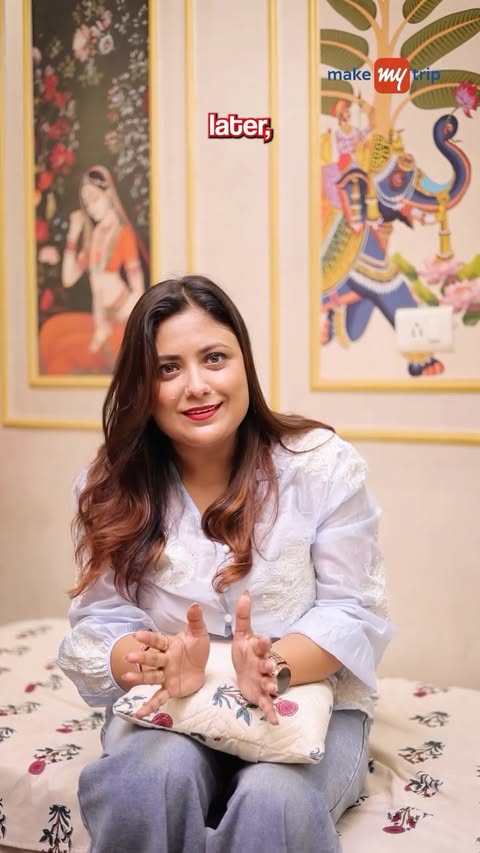 Instagram post by @swatiwins for MakeMyTrip. Caption reads: [...] each other. Our Luxe escape with MakeMyTrip....