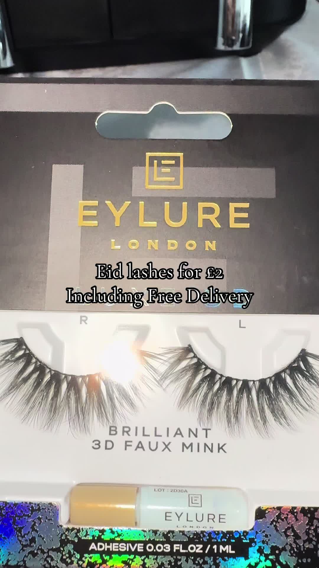 TikTok post by @prettylittlefoodiee for Eylure. Caption reads: You can’t go wrong spending £2 on some Eylure....