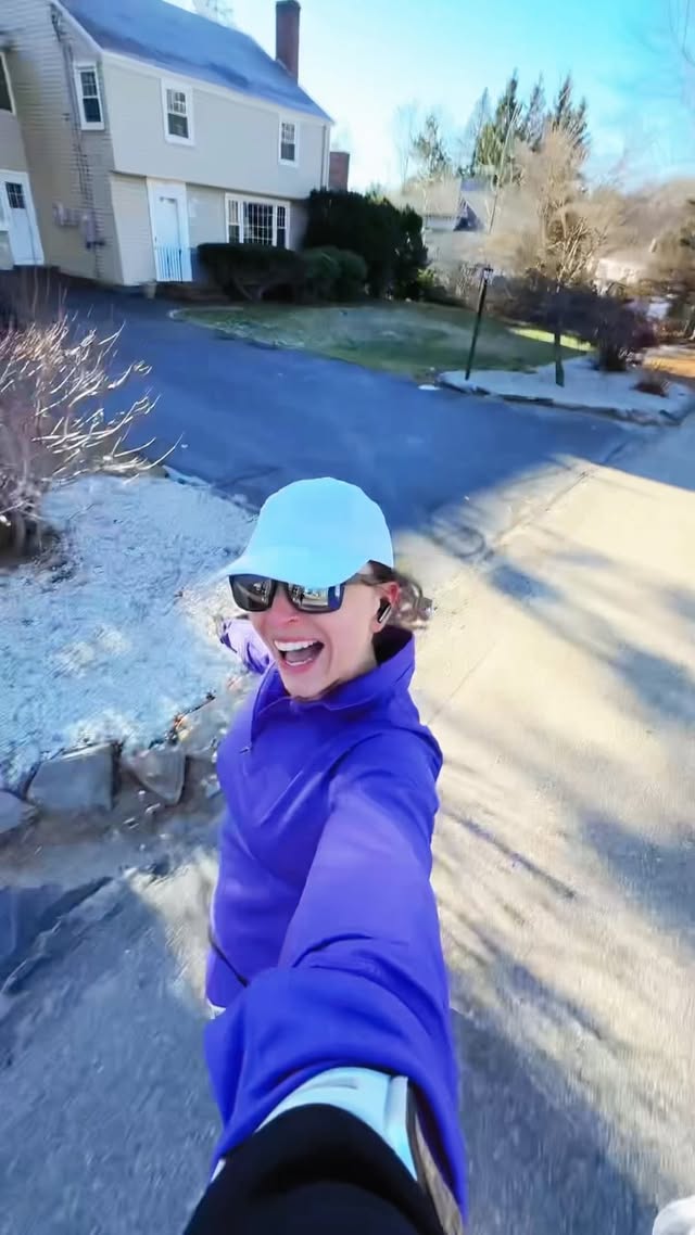 Instagram post by @notyouraveragethrpst for Senita Athletics. Caption reads: Okay, bright colors slap during these cold runs....