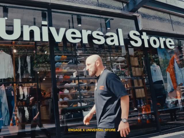 Instagram post by @alexvolkanovski for Universal Store. Caption reads: [...] that @engage will be landing in....