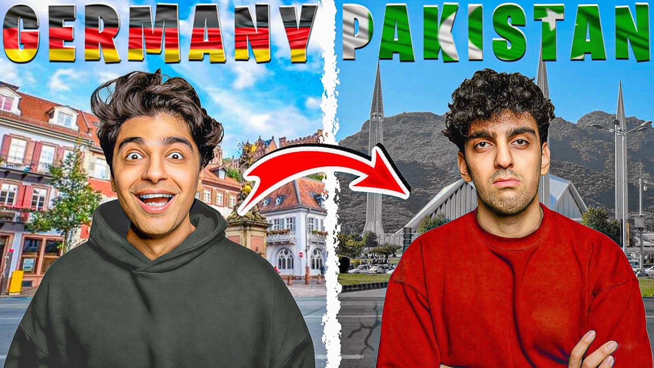 YouTube post by @saadanddanial9 for Expatrio. Caption reads: Life in Germany vs Pakistan!.