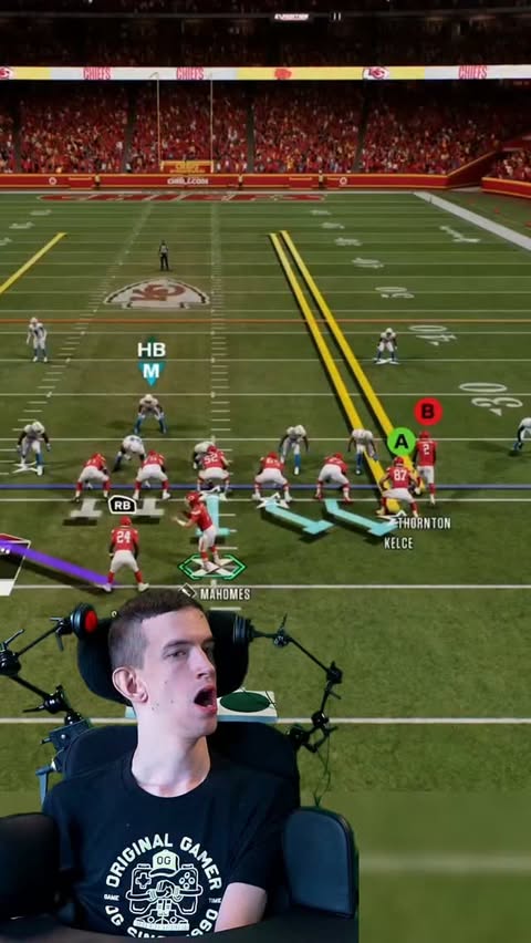 Instagram post by @allaccesslife for Logitech G. Caption reads: [...] in his life! 🏈💥 Watch as he uses....