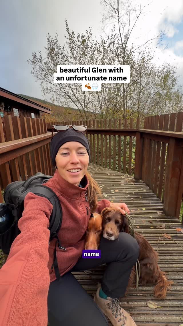 Instagram post by @theedinburghspaniels for RevolutionRace. Caption reads: a gorgeous autumn loop ⛰️🍂👇🏼

📍 Stank Glen,....