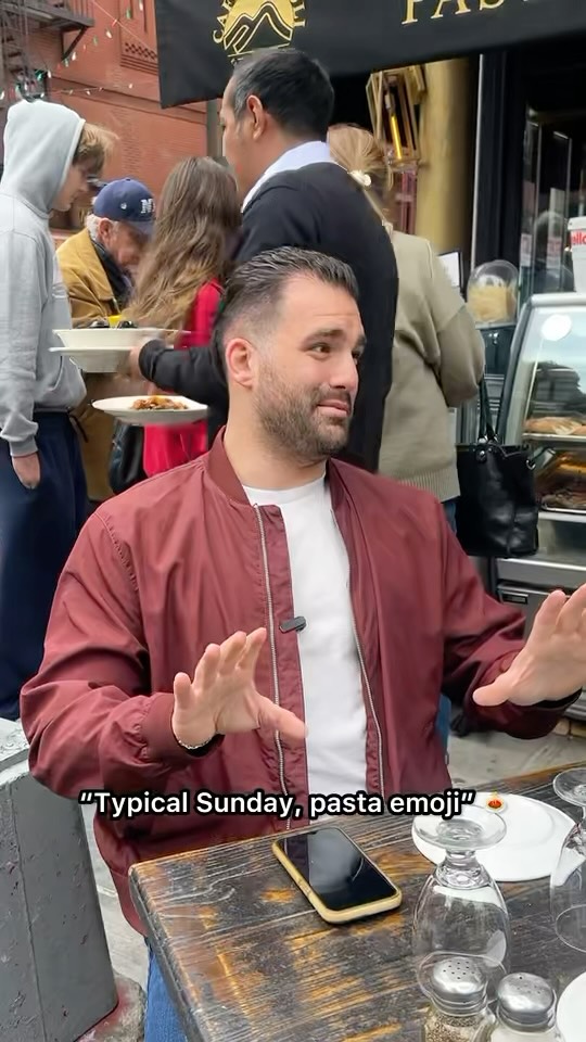 Instagram post by @newyawkbites for Hinge. Caption reads: Can’t handle the Sunday sauce 🍝

#hinge....