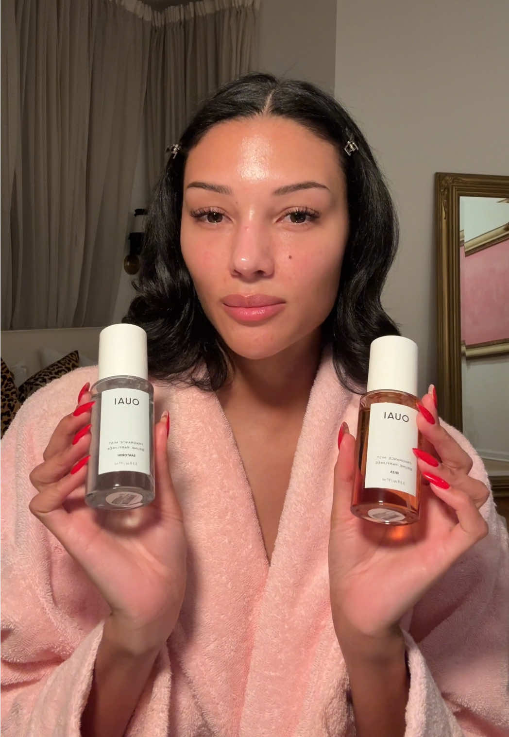 TikTok post by @dananozime for OUAI. Caption reads: Transporting to paradise with @THE OUAI....