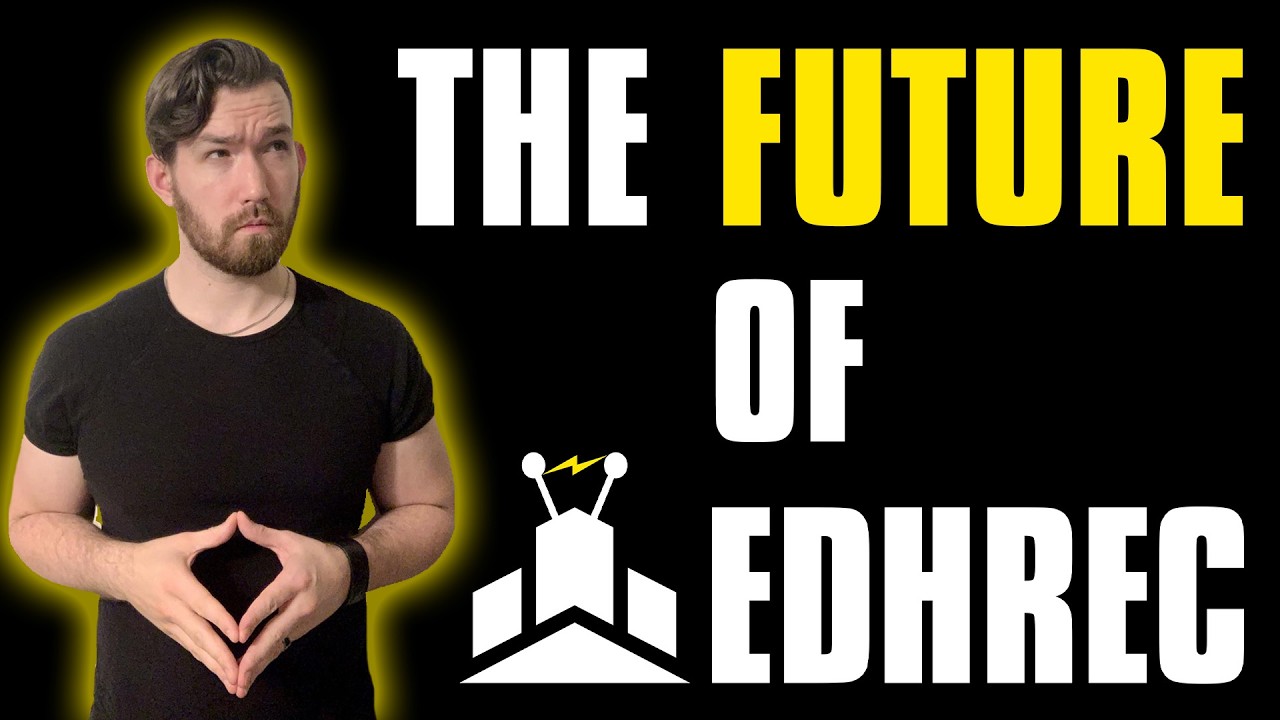 YouTube post by @EDHRECast for Dragon Shield. Caption reads: The Future of EDHREC ft. The Guy Who Made It |....