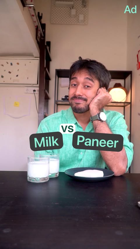Instagram post by @kaaffi_shubh for Country Delight. Caption reads: Paneer vs Milk protein comparison

Absolutely love....