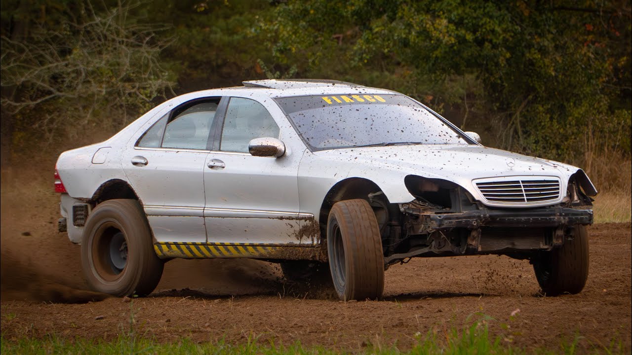 YouTube post by @kacpergrubba for Allegro. Caption reads: It works! Off-Road Sedan with 5.0 V8.