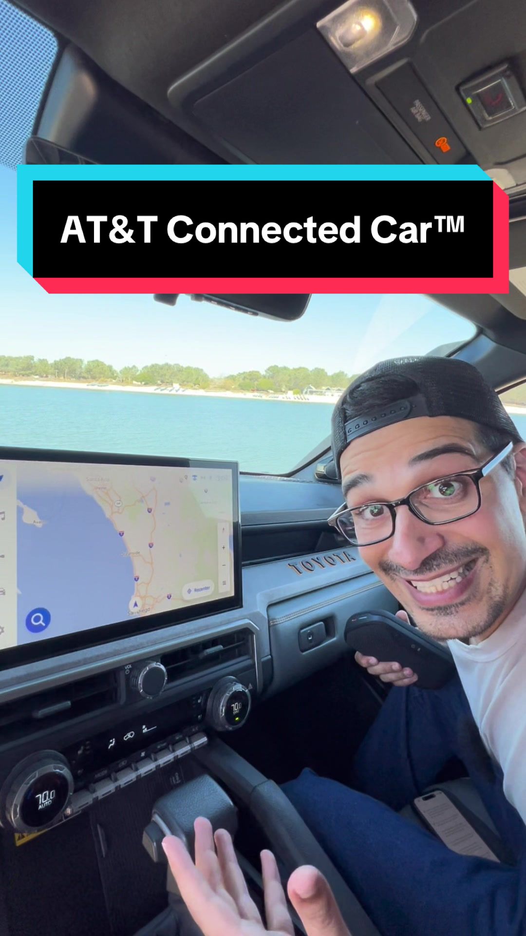 TikTok post by @pushingpistons for AT&T. Caption reads: [...] off-road is a great way to disconnect but....