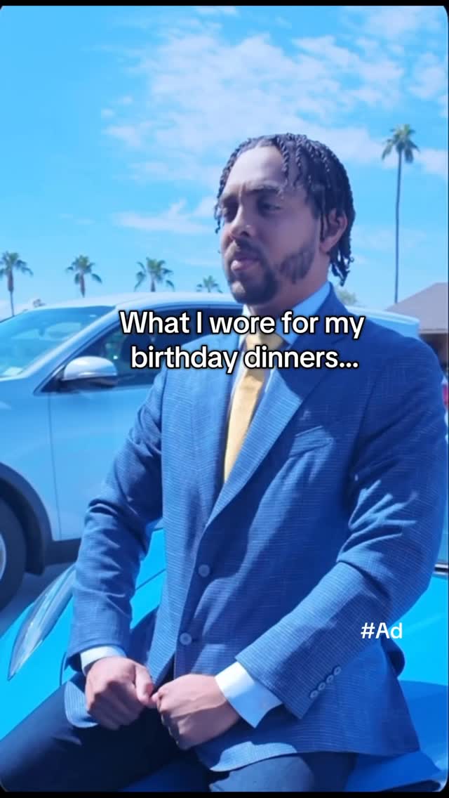 Instagram post by @taranicolinaa for Men’s Wearhouse. Caption reads: If y’all needed some birthday outfit inspo, well,....