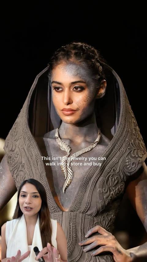 Instagram post by @meha.curates for Tanishq. Caption reads: [...] the talking. All the jewelry is from....