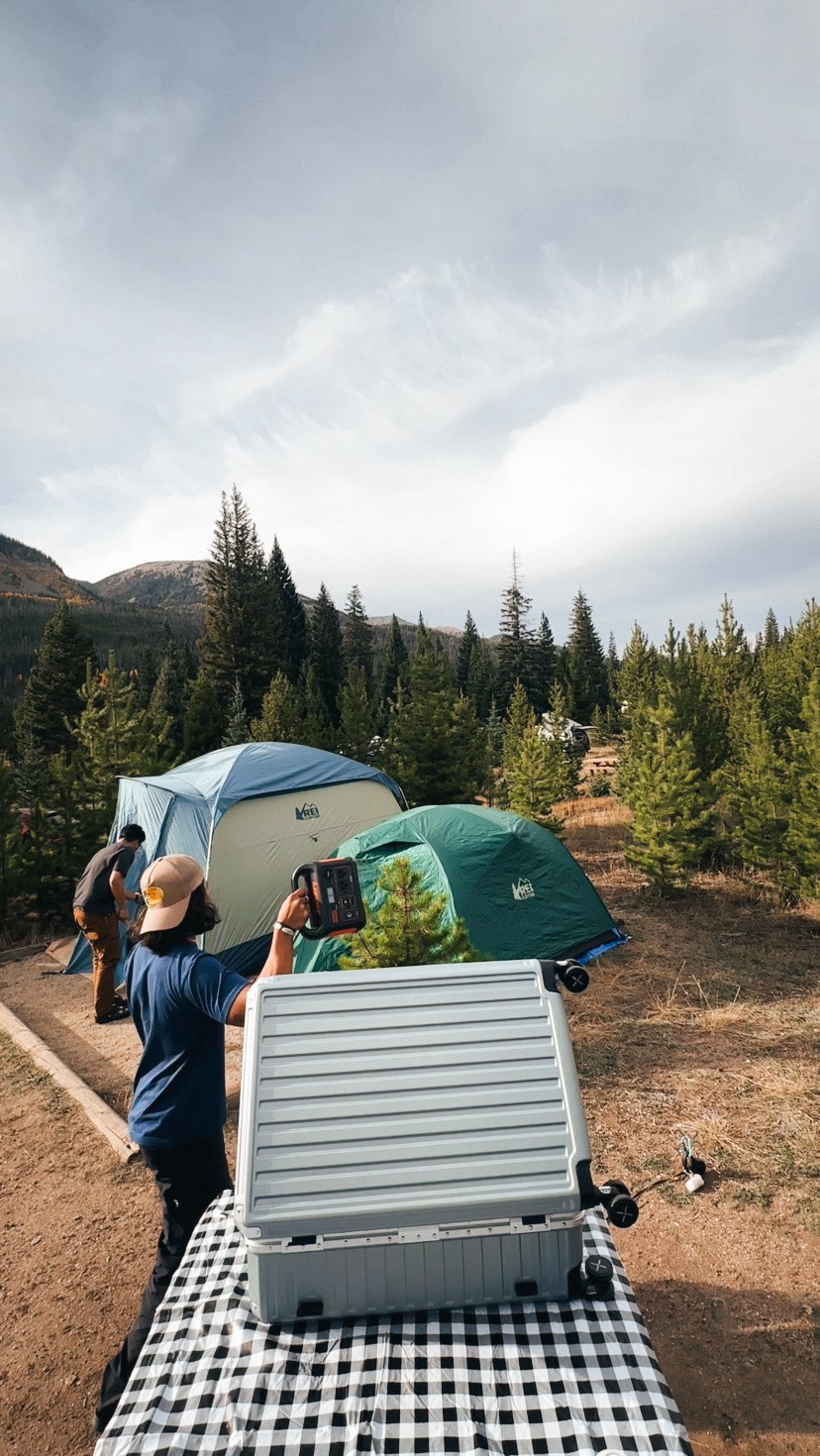 Instagram post by @theraenlas for LuggeX. Caption reads: good views, good people, good times — what more....