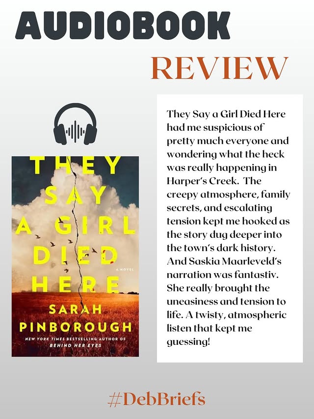 Instagram post by @debs_shelves for Macmillan Audio. Caption reads: 🎧 #DebBriefs - AUDIO MINI REVIEWS - Macmillan....