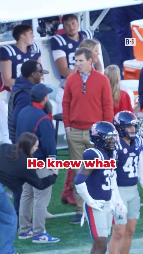 Instagram post by @br_cfb for Bleacher Report. Caption reads: NFL legends Eli Manning and Patrick Willis were....