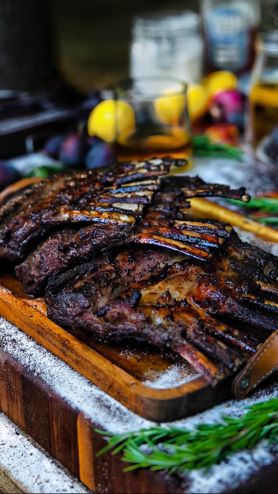 Instagram post by @livefirerepublic for Kingsford. Caption reads: Fall-inspired pumpkin-spiced lamb and black....