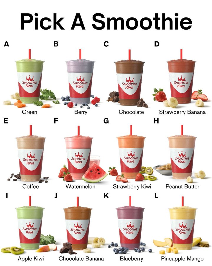 Instagram post by @cereal_lover_boy for Smoothie King. Caption reads: Pick a smoothie.