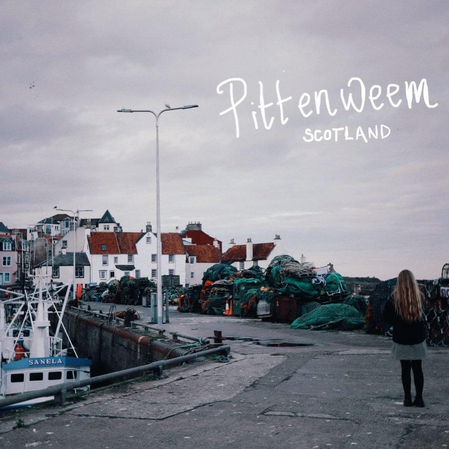 Instagram post by @_rubygranger for VisitScotland. Caption reads: 📍 Pittenweem, Scotland is just one of the most....