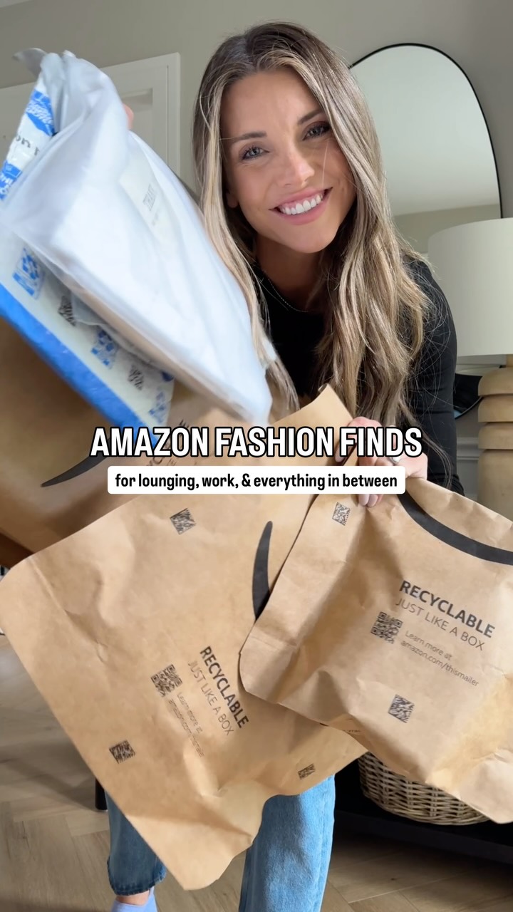 Instagram post by @laurenashleyhansen for Amazon. Caption reads: My latest @amazon fashion finds for lounging,....