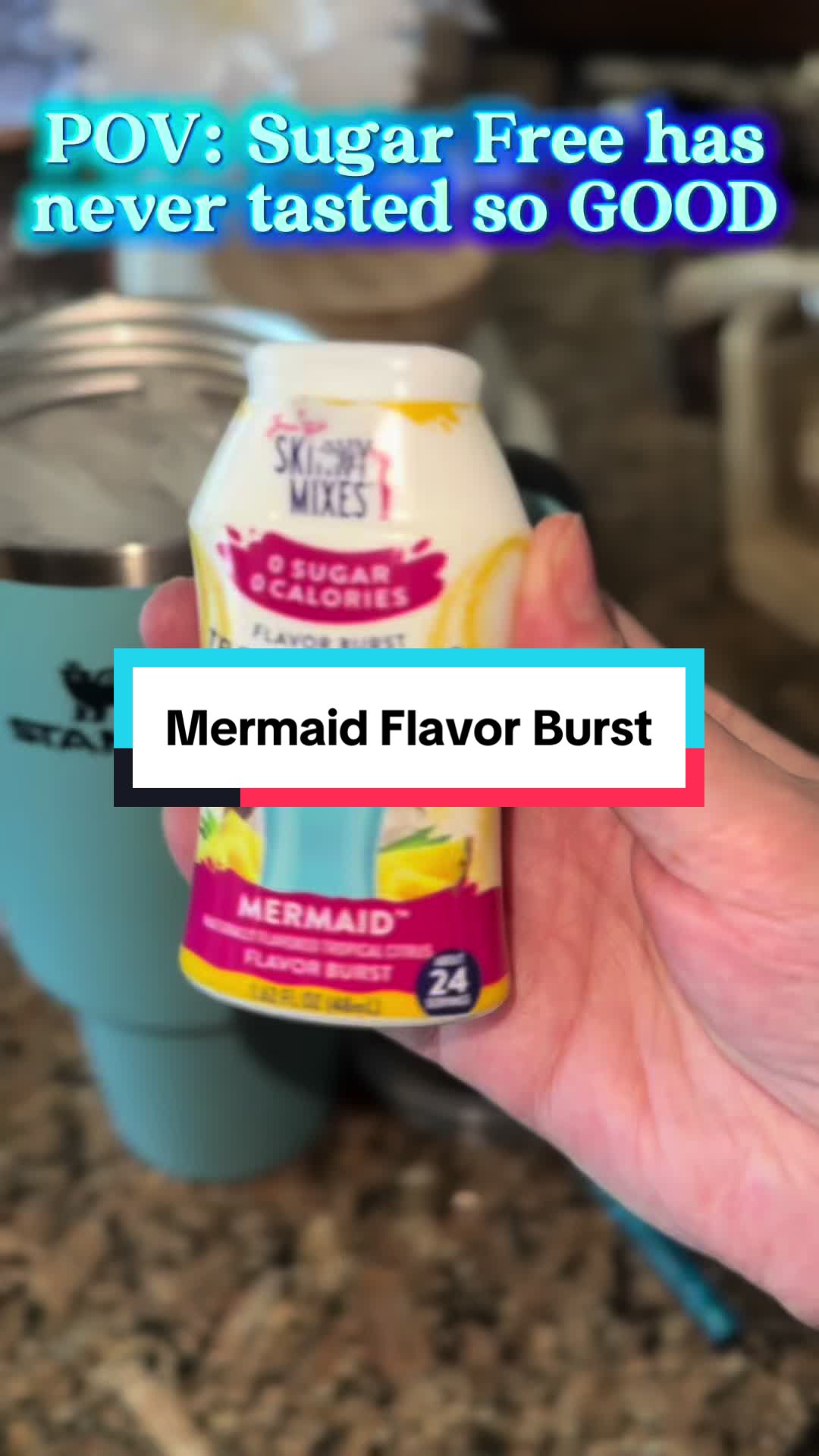TikTok post by @theglamourbelle for Skinny Mixes. Caption reads: #creatorsearchinsights The viral #MermaidWater....