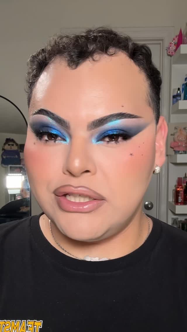 Instagram post by @andyreymua for Profusion Cosmetics. Caption reads: blue eyeshadow full tutorial....