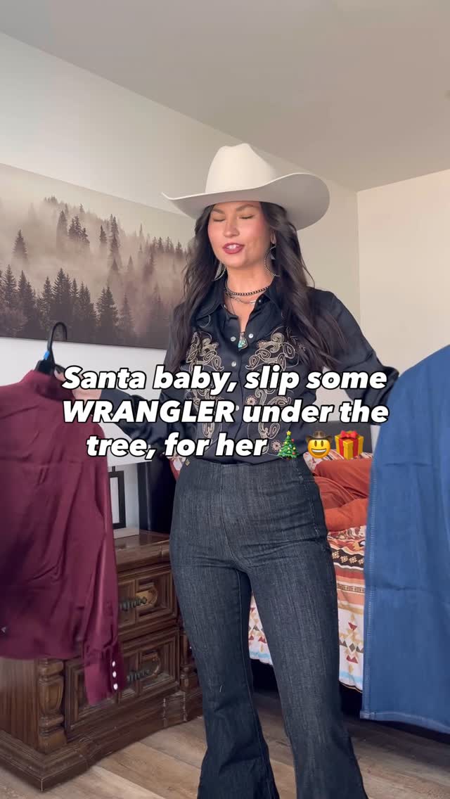 Instagram post by @lorilynngranger0 for Wrangler. Caption reads: Okayyyy @wrangler 😍 Gift that special woman in....