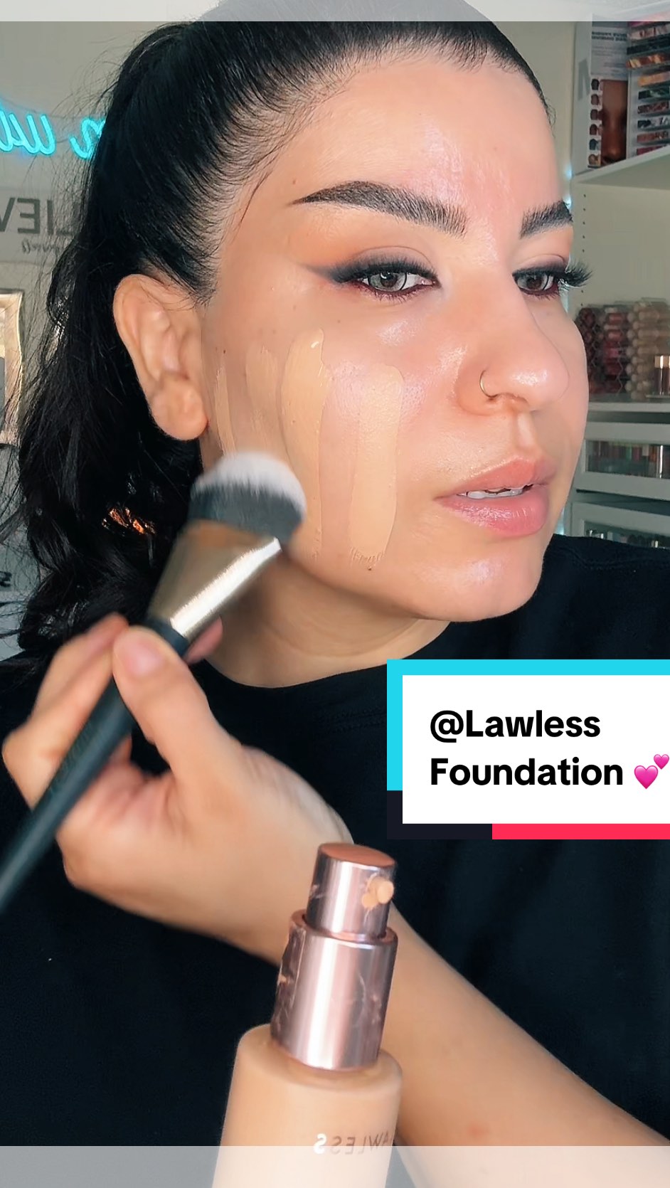 Instagram post by @get_glam_with_sadaf for LAWLESS Beauty. Caption reads: @lawless 💞🫶💞.