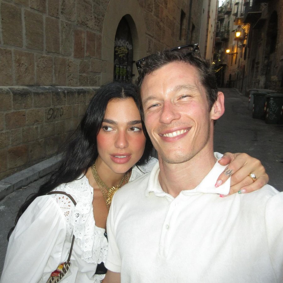 Instagram post by @dualipa for Augustinus Bader. Caption reads: Palermo in my ♡ ♡ ♡ ♡.